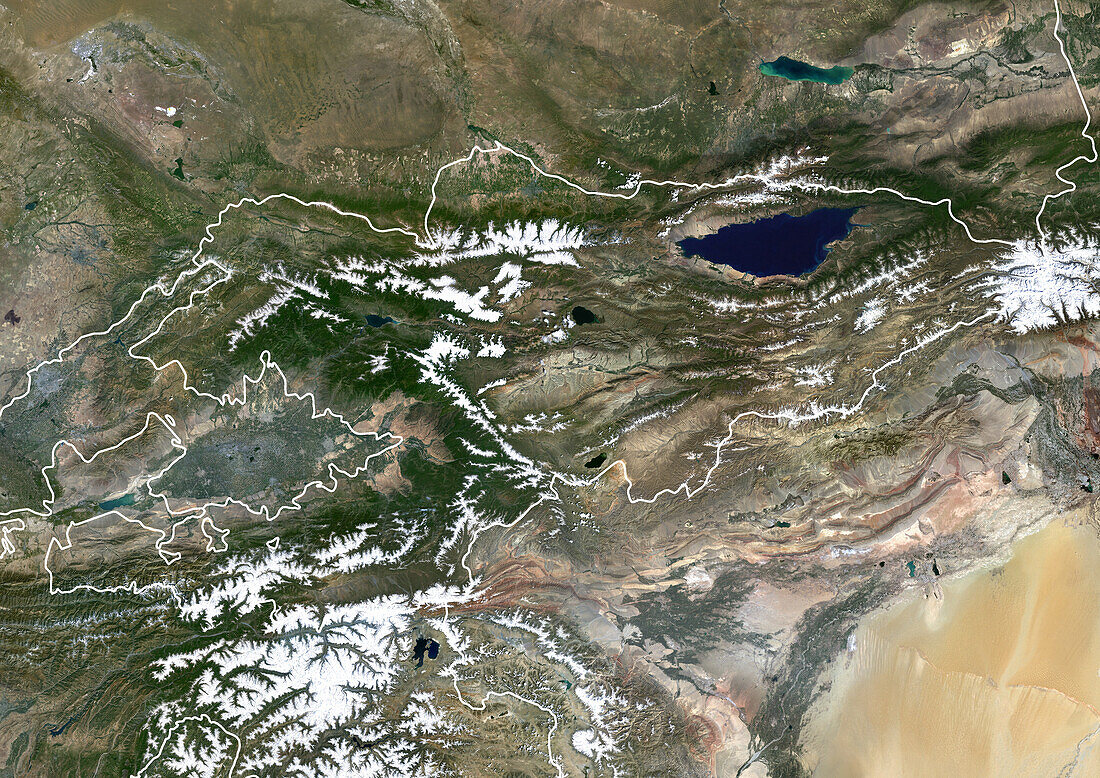 Kyrgyzstan, satellite image