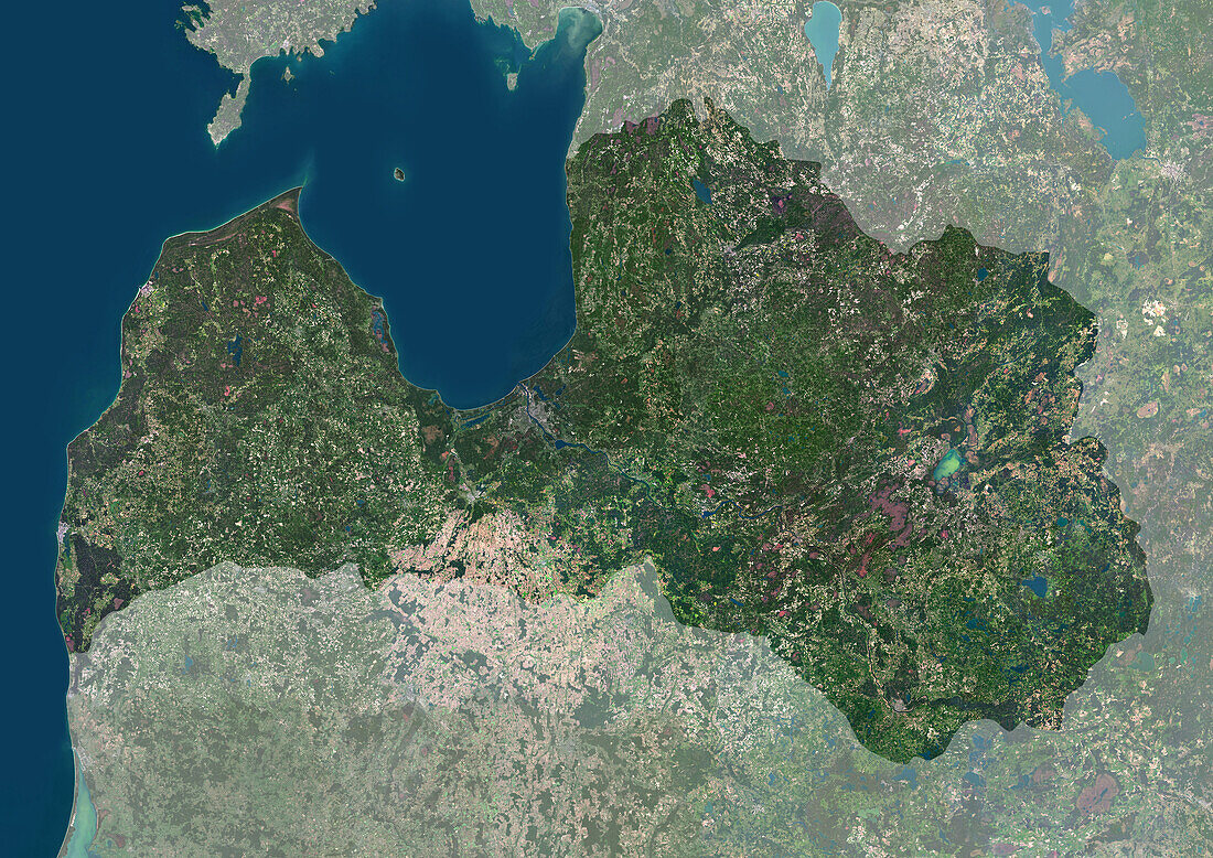 Latvia, satellite image