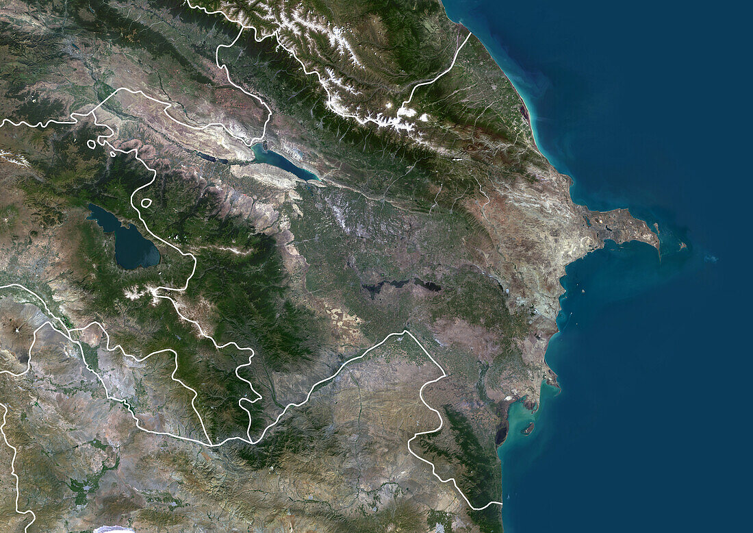 Azerbaijan, satellite image