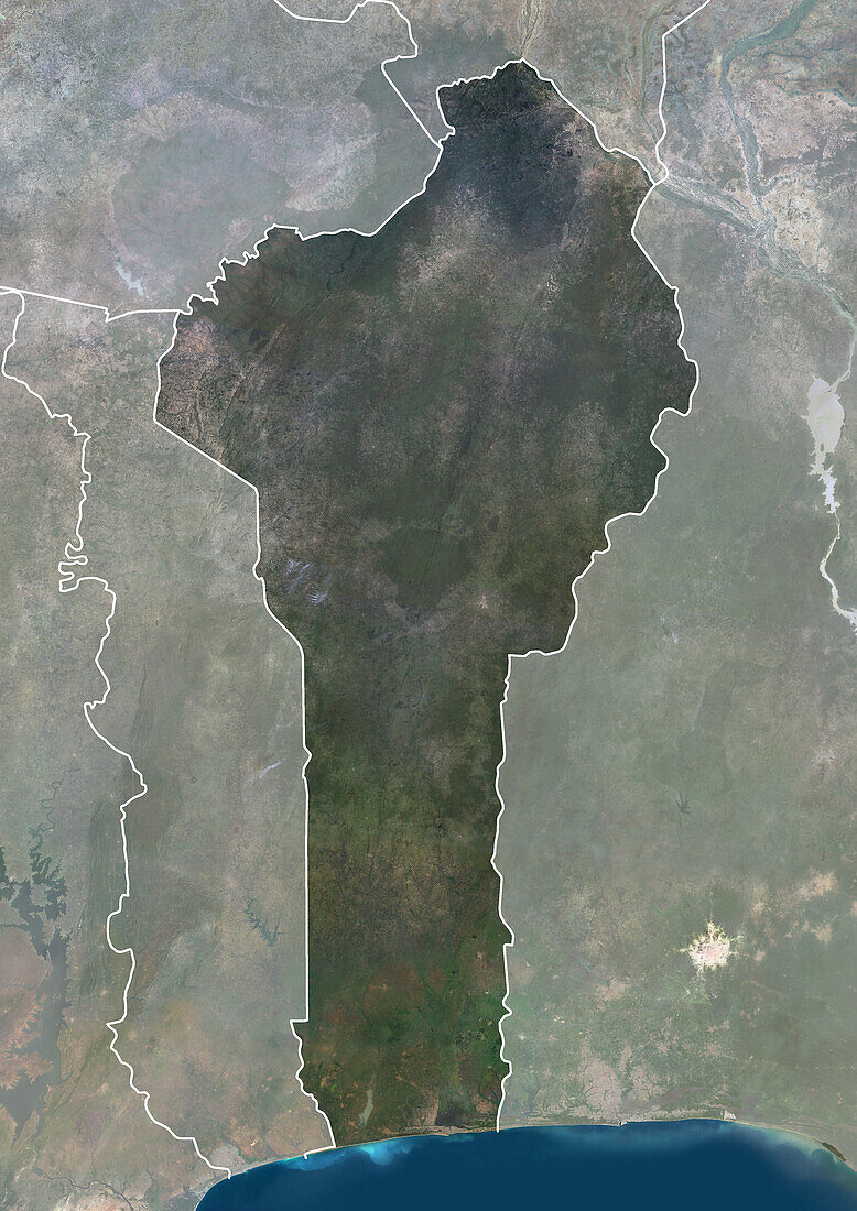 Benin, satellite image