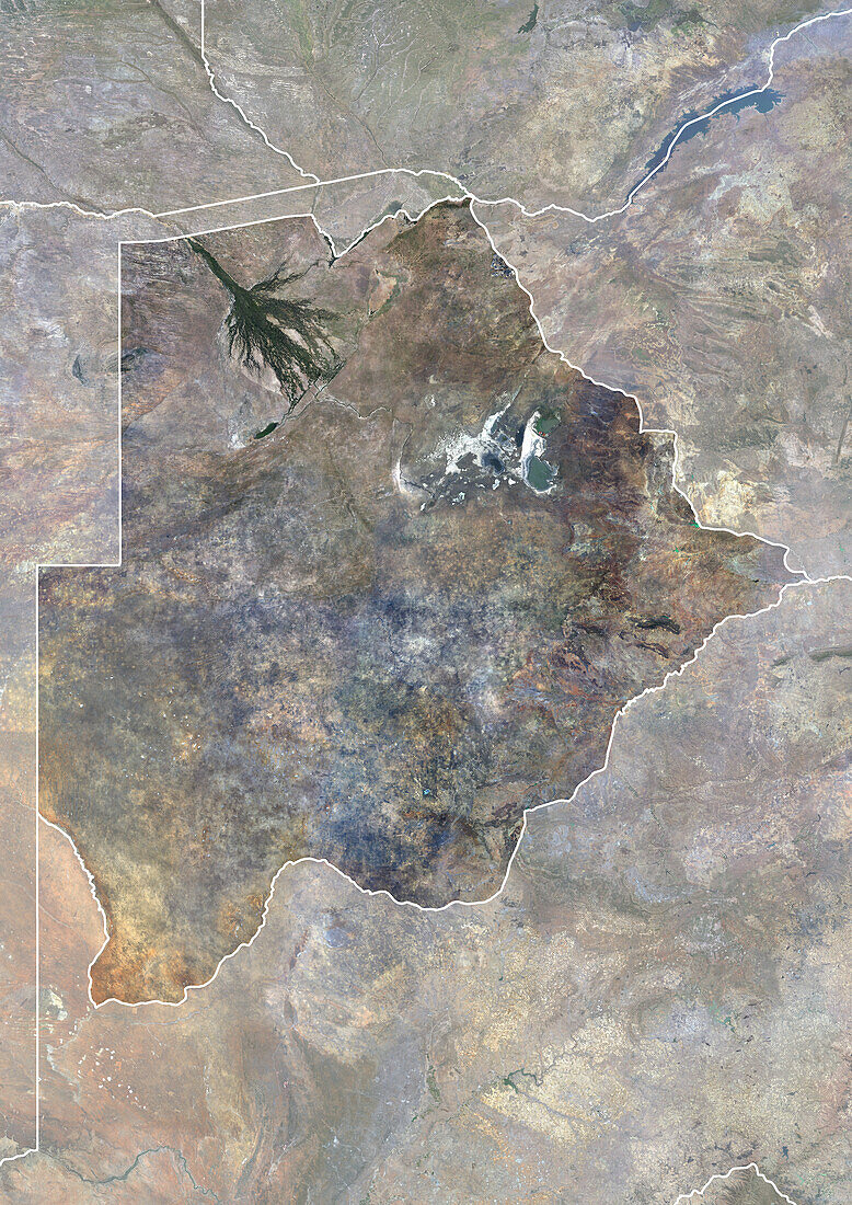 Botswana, satellite image