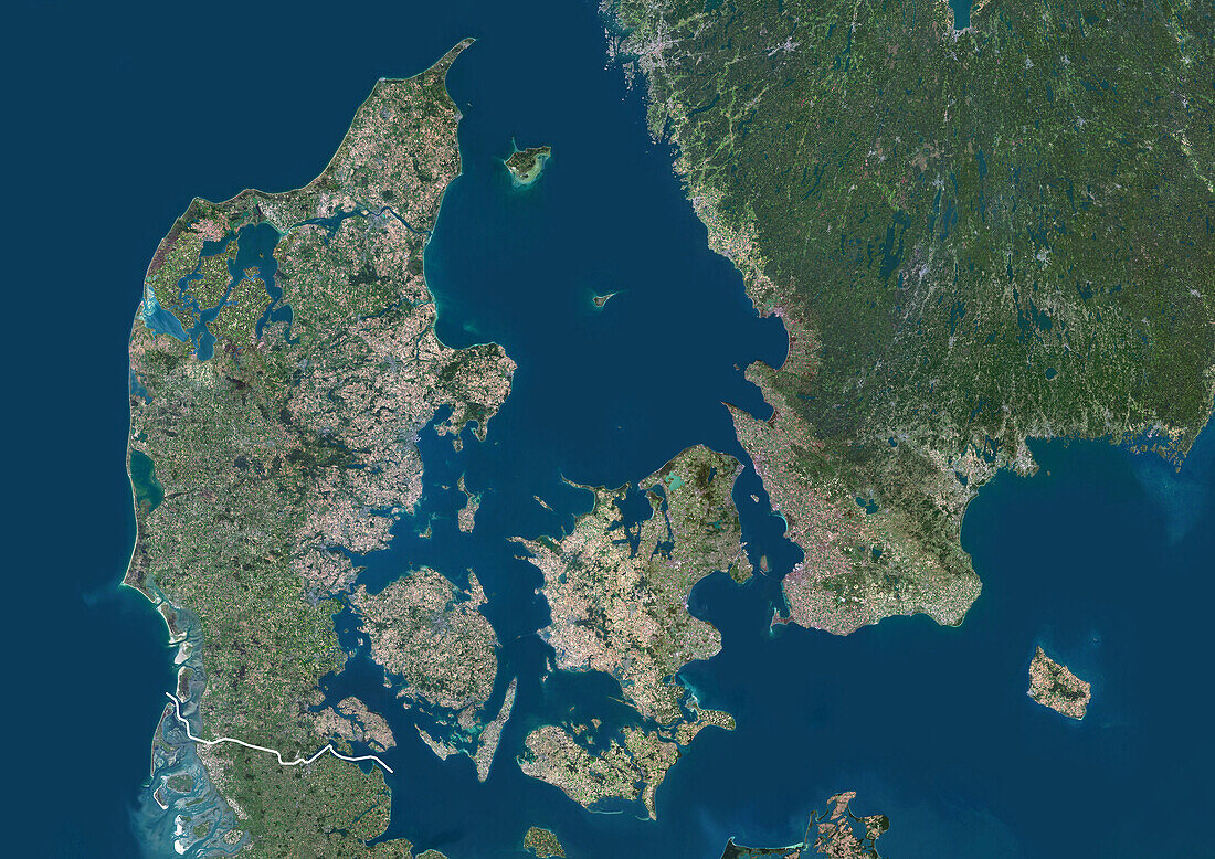 Denmark, satellite image
