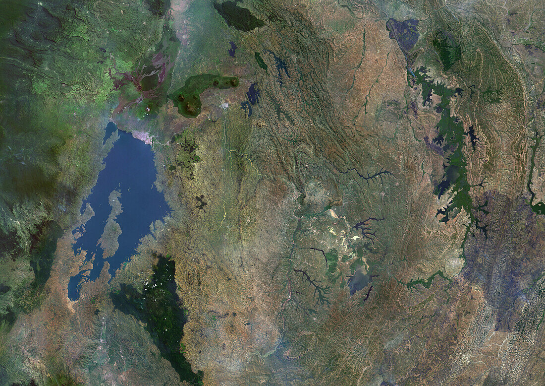 Rwanda, satellite image