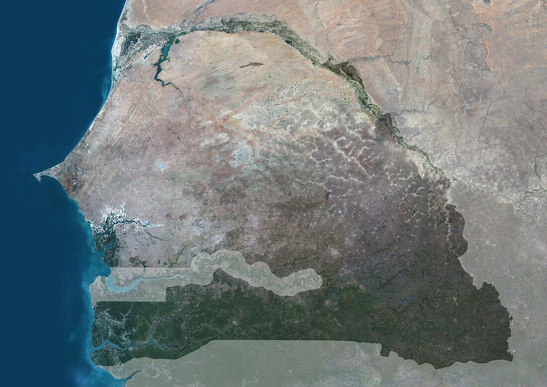 Senegal, satellite image