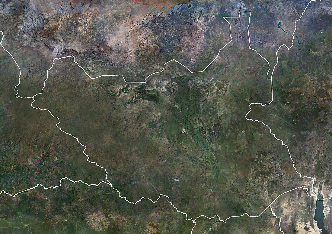 South Sudan, satellite image
