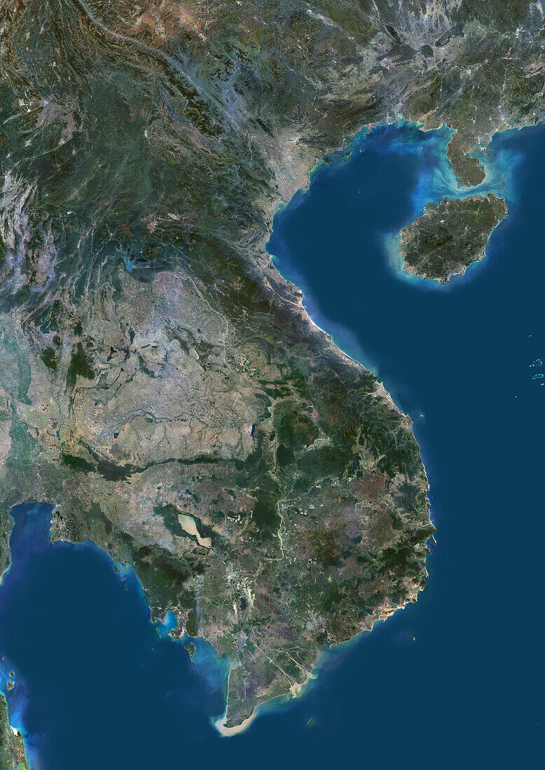 Vietnam, Laos and Cambodia, satellite image