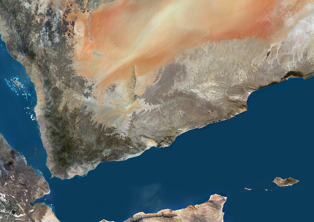 Yemen, satellite image
