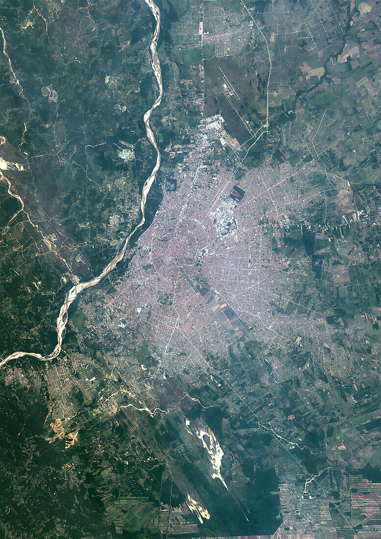 Urban expansion in Bolivia in 2020, satellite image
