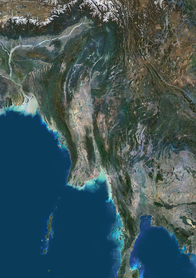 Myanmar, satellite image