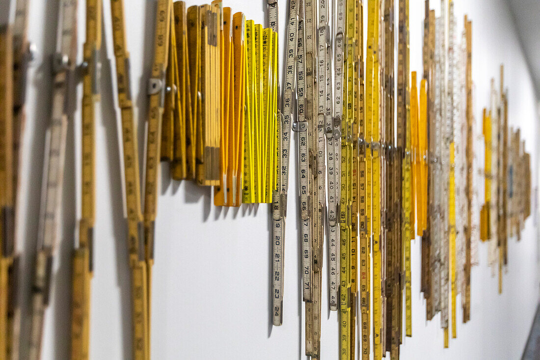 Artwork constructed from carpenters' rulers