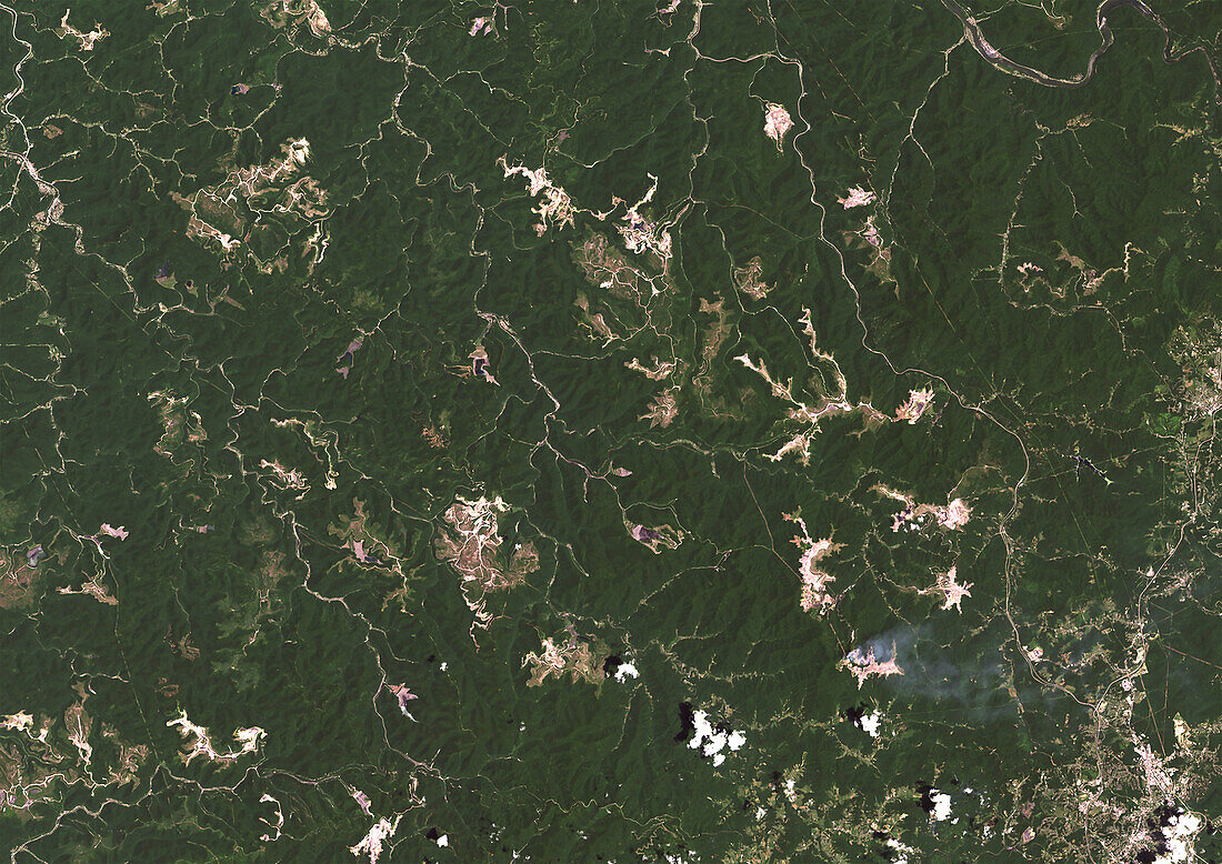 Coal Mines, West Virginia, USA in 2022, satellite image