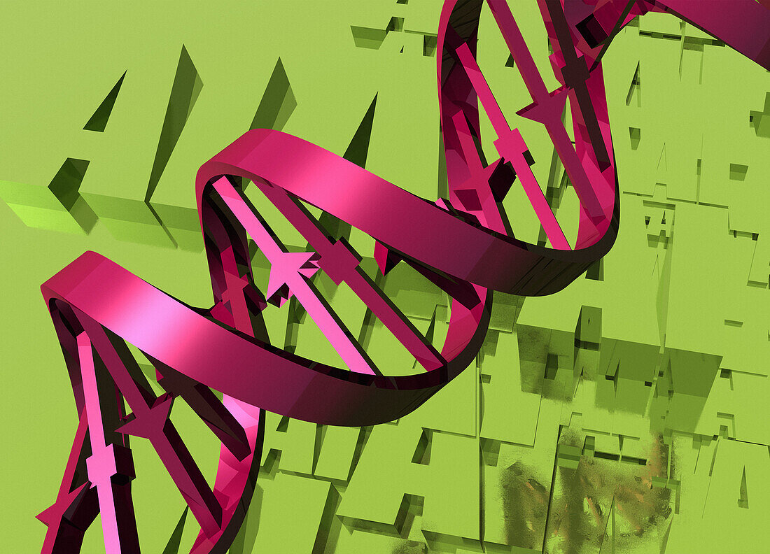 AI in DNA research, conceptual illustration