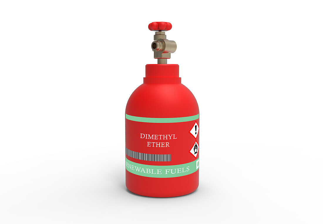 Canister of dimethyl ether gas