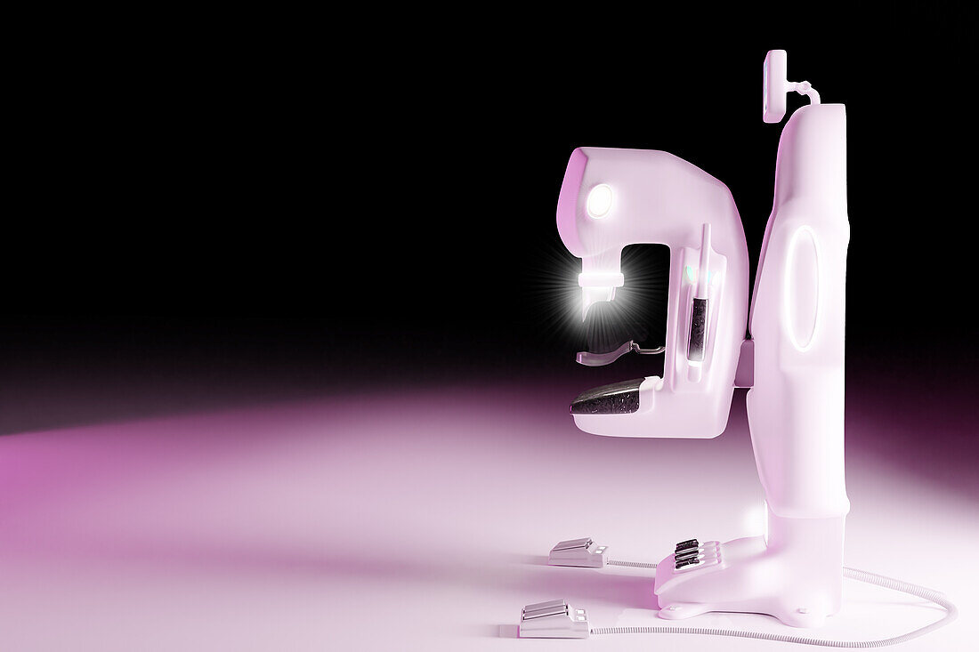 Mammogram machine, illustration