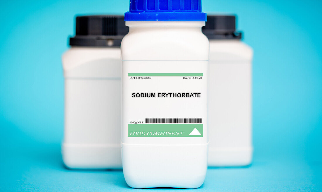 Container of sodium erythorbate