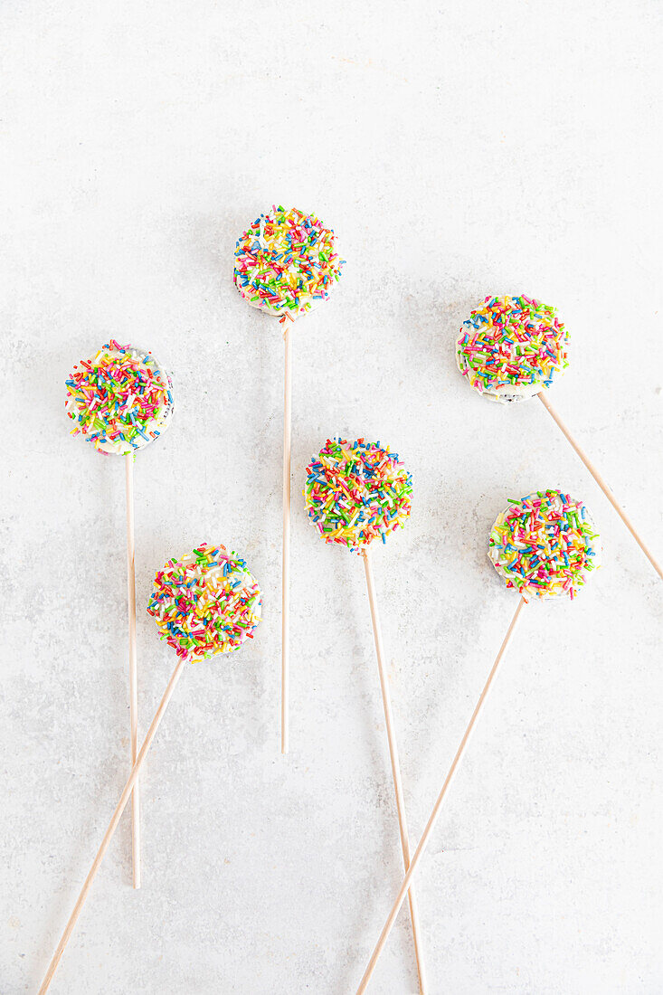 Lollies with colourful sugar sprinkles