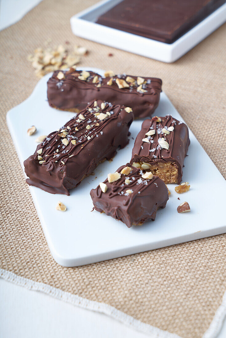 Chocolate bar with dates and dried fruit