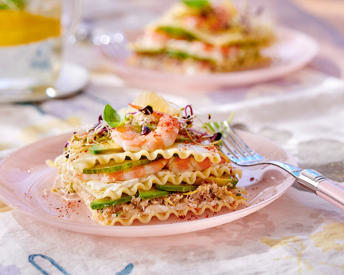 Prawn lasagne