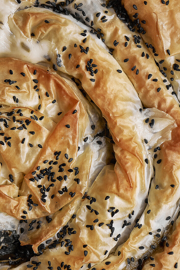 Spanakopita with black cumin