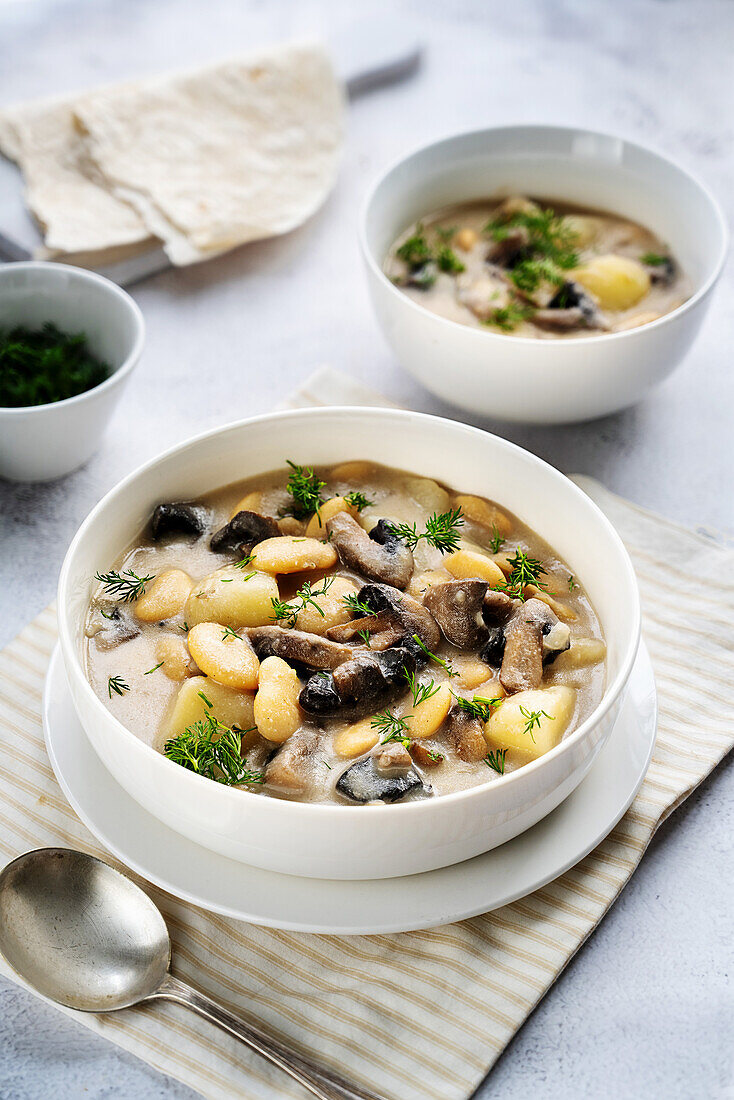 Butter bean mushroom vegan stew