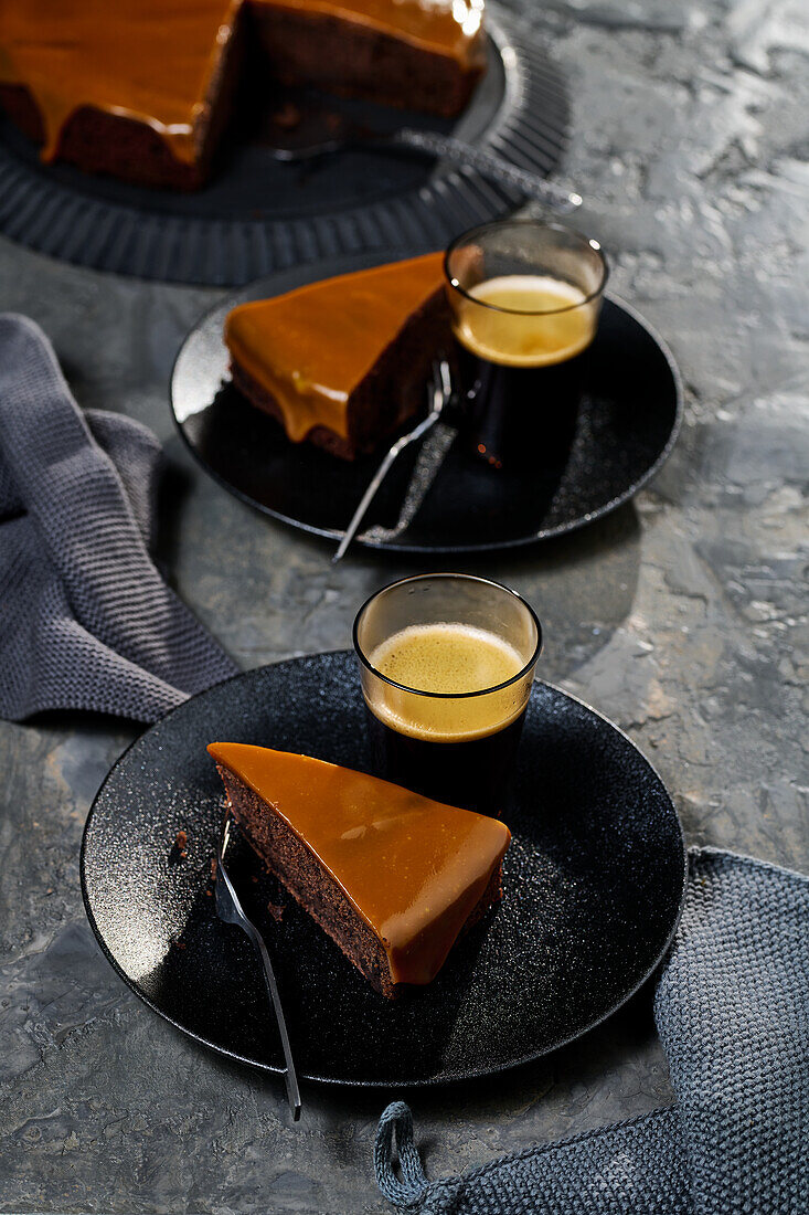 Chocolate-toffee layer cake