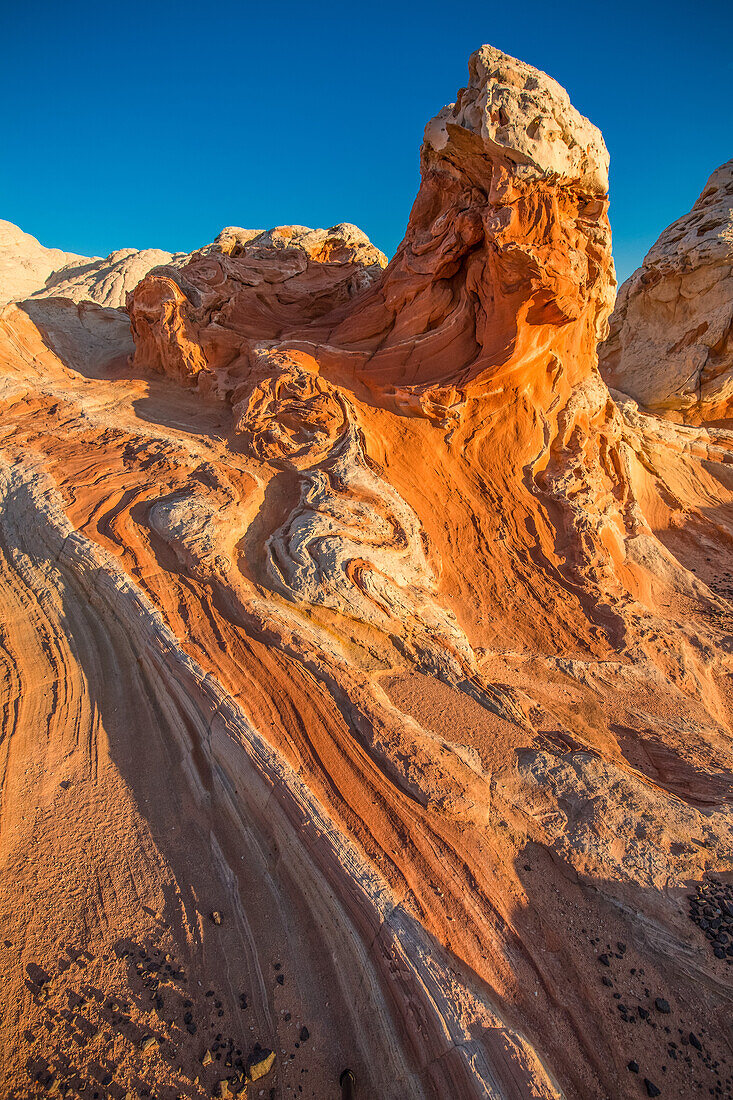 Colorful eroded Navajo sandstone formations in the White Pocket Recreation Area, Vermilion Cliffs National Monument, Arizona.