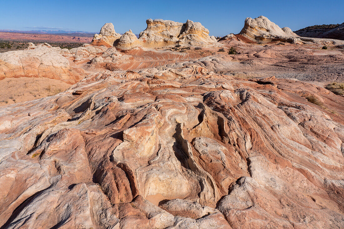 Eroded Navajo sandstone in the White Pocket Recreation Area, Vermilion Cliffs National Monument, Arizona.