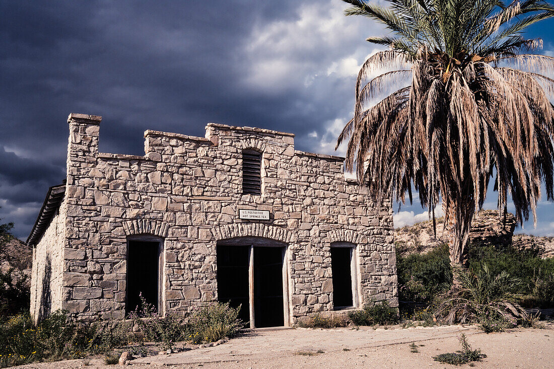 The old post office at Hot Springs, Texas, is on the National Registry of HIstoric Places, now in Big Bend National Park.