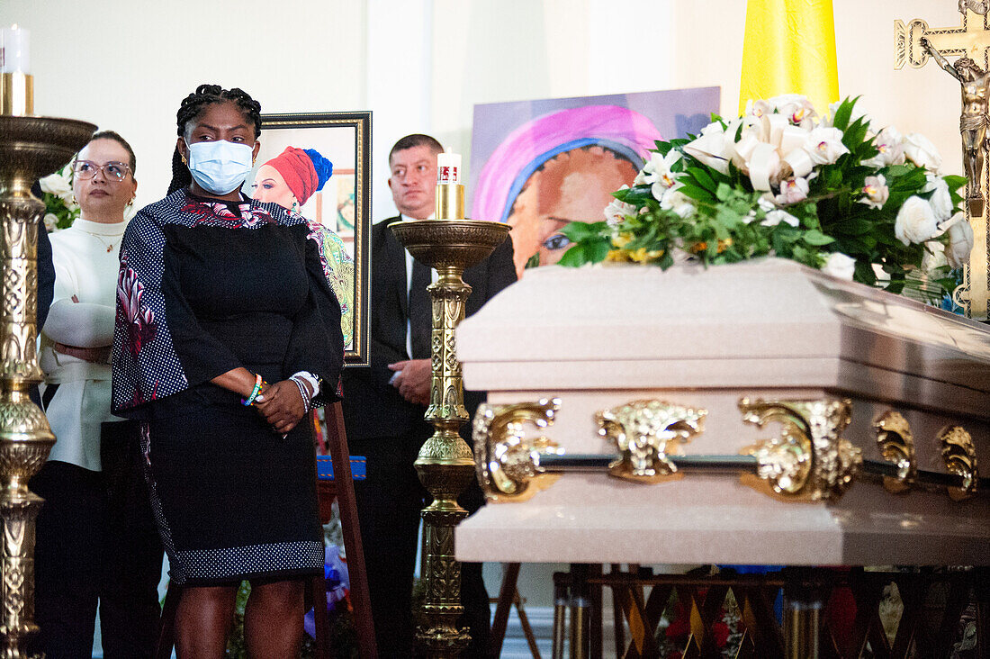 Colombian vice-president Francia Maquez takes part during the wake of Colombian senator for the political alliance 'Pacto Historico' Piedad Cordoba at Colombian congress in Bogota, Colombia, January 22, 2024.