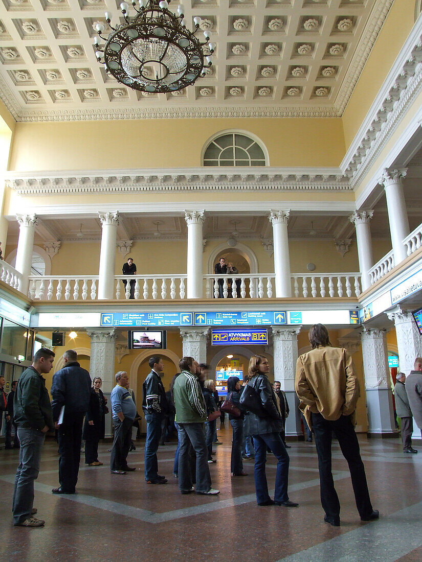 Interior of the former Vilnius International Airport terminal in Lithuania.
