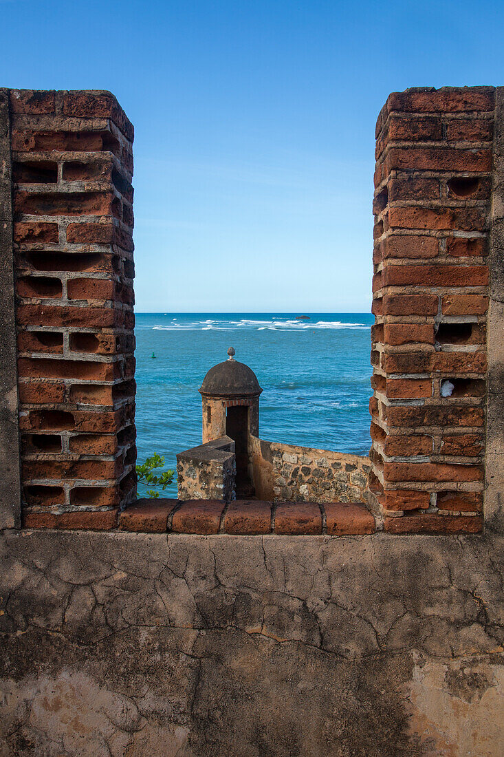 A Spanish guerite or sentry box at Fortaleza San Felipe, now a museum at Puerto Plata, Dominican Republic.