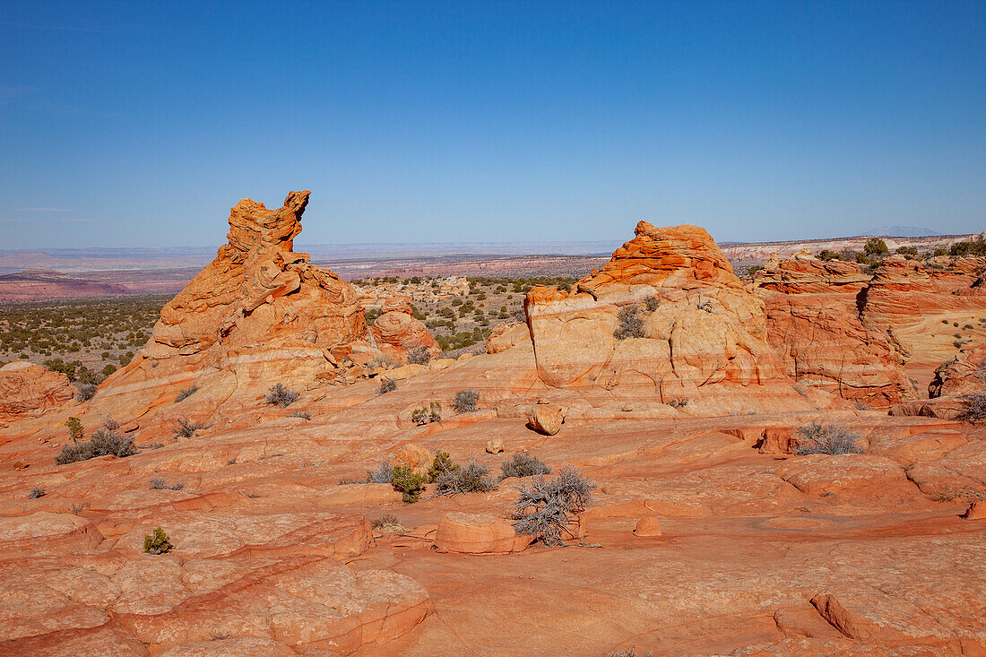 Eroded Navajo sandstone formations in South Coyote Buttes, Vermilion Cliffs National Monument, Arizona.