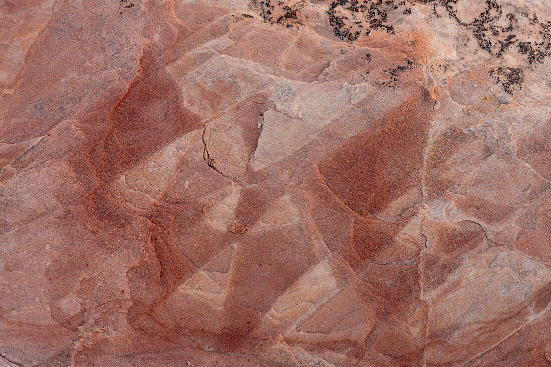 Eroded Navajo sandstone formations in the White Pocket Recreation Area, Vermilion Cliffs National Monument, Arizona. Small laterally displaced faults are shown.