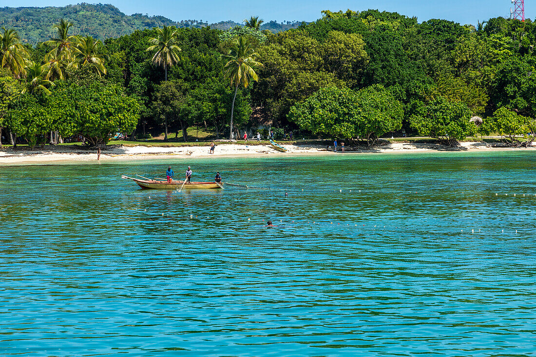 Fishermen off the coast of Cayo Levantado, a resort island in the Bay of Samana in the Dominican Republic.