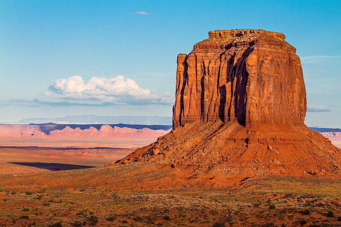 Merrick Butte, a sandstone monolith in the Monument Valley Navajo Tribal Park in Arizona.