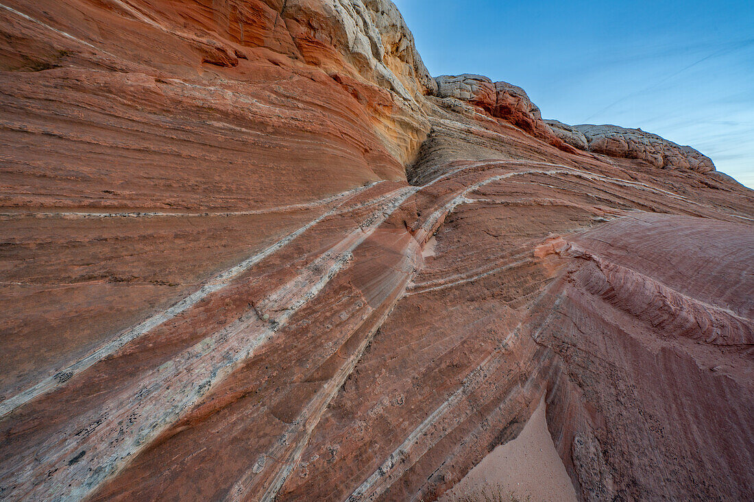 Eroded Navajo sandstone formations in the White Pocket Recreation Area, Vermilion Cliffs National Monument, Arizona. Cross-bedding is shown here.
