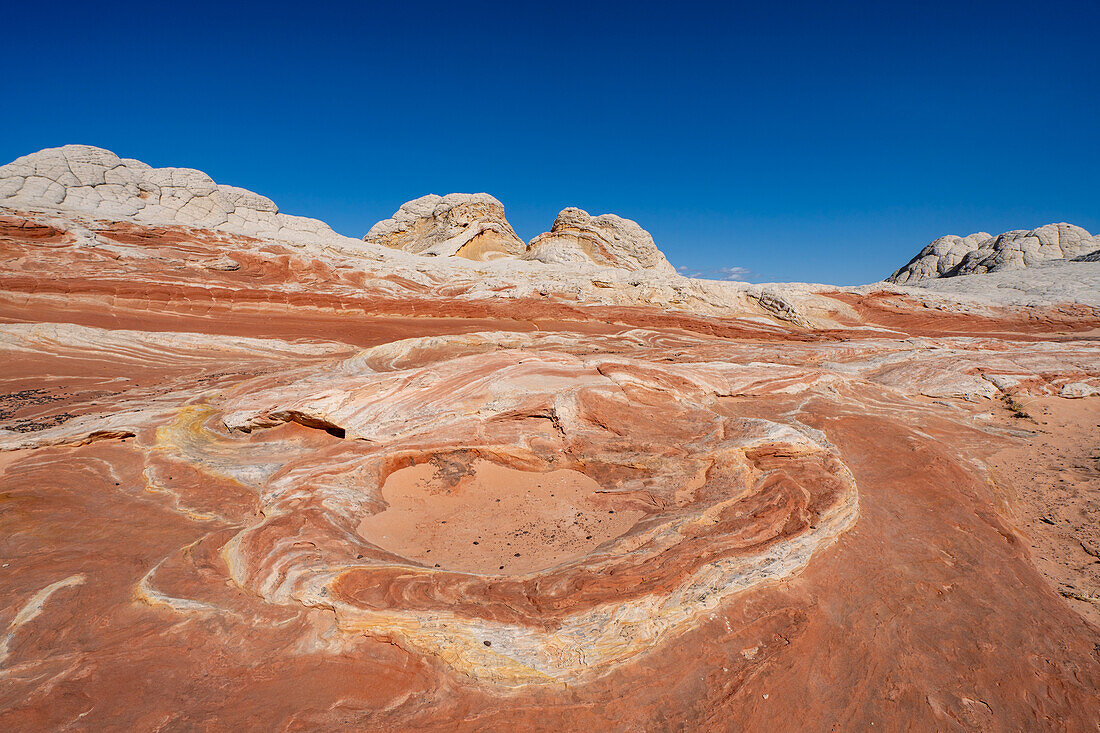 Eroded Navajo sandstone formations in the White Pocket Recreation Area, Vermilion Cliffs National Monument, Arizona.