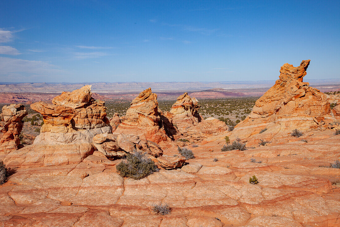 Eroded Navajo sandstone formations in South Coyote Buttes, Vermilion Cliffs National Monument, Arizona.