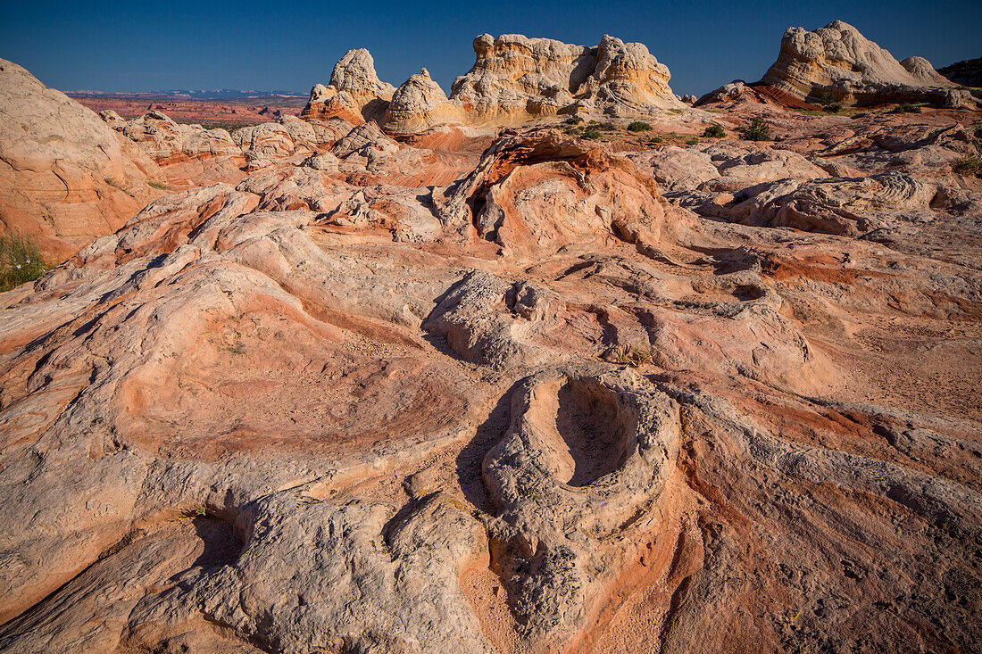 Erodierte Navajo-Sandsteinformationen in der White Pocket Recreation Area, Vermilion Cliffs National Monument, Arizona