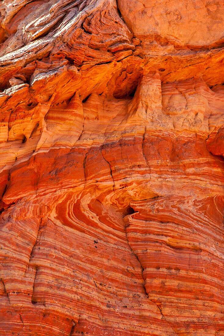 Cross-bedding patterns in the Navajo sandstone in South Coyote Buttes, Vermilion Cliffs National Monument, Arizona.