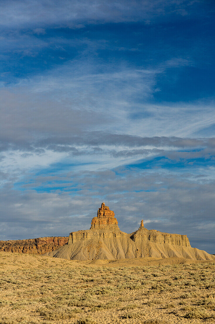 The Squaw and Papoose Buttes on the Ute Mountain Indian Reservation near the Four Corners area in Colorado.