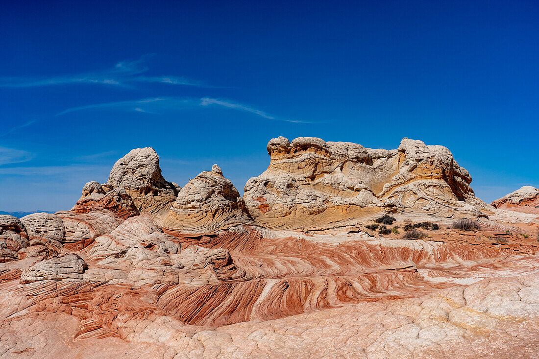 A teepee-shaped sandstone rock formation in the White Pocket Recreation Area, Vermilion Cliffs National Monument, Arizona.