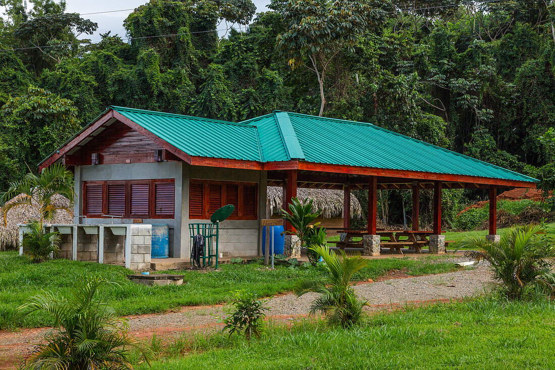 Dining pavilion at the youth camp of The Church of Jesus Christ of Latter-day Saints in Bonao, Dominican Republic.