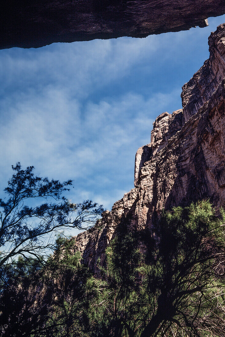 The walls of Santa Elena Canyon in Big Bend National Park in Texas.