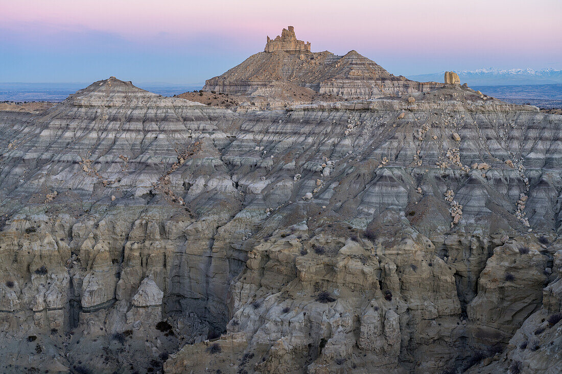 Angel Peak Scenic Area near Bloomfield, New Mexico. Angel Peak and Kutz Canyon, just after sundown.