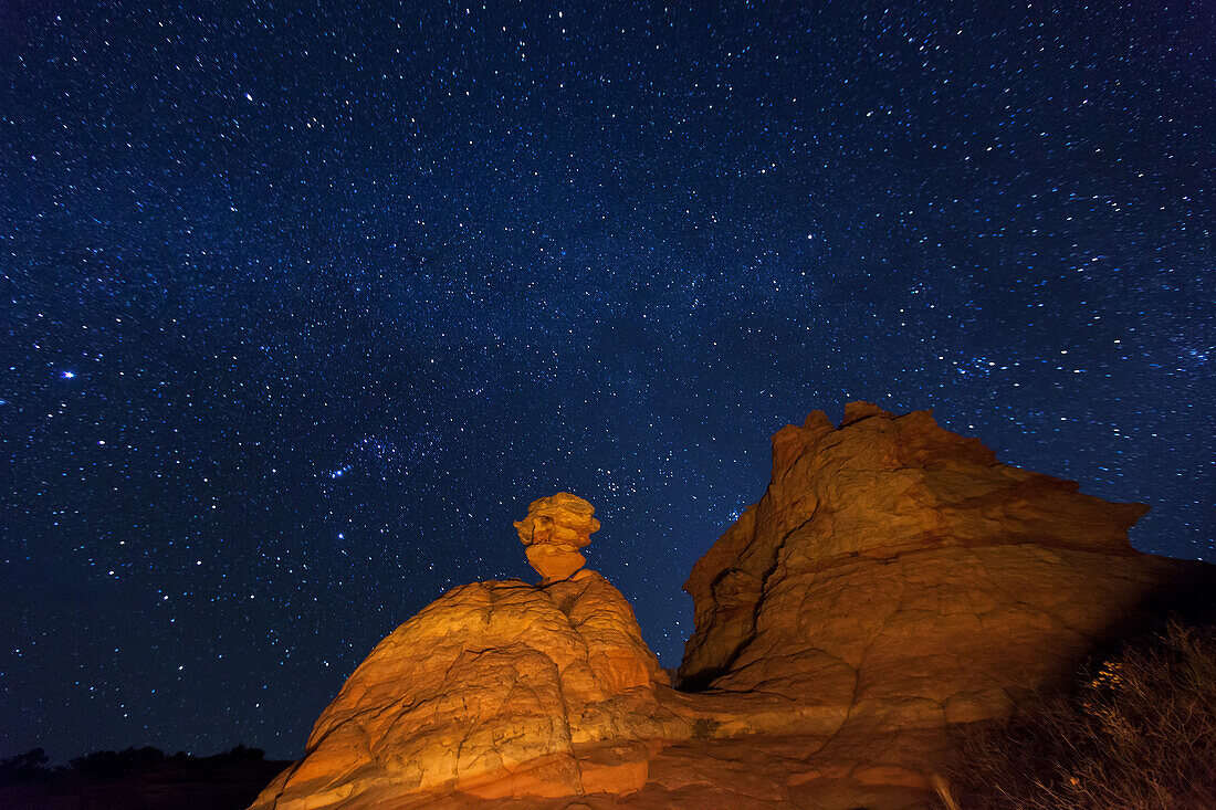 The Milky Way over South Coyote Buttes in the Vermilion Cliffs National Monument in Arizona.