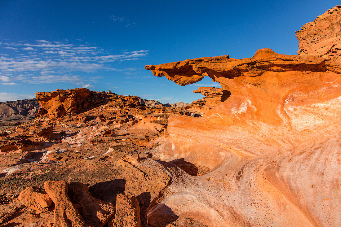 Colorful eroded Aztec sandstone formations in Little Finland, Gold Butte National Monument, Nevada.
