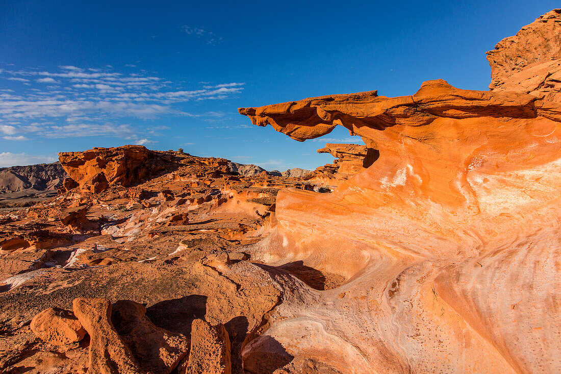 Farbenfrohe erodierte Azteken-Sandsteinformationen in Little Finland, Gold Butte National Monument, Nevada