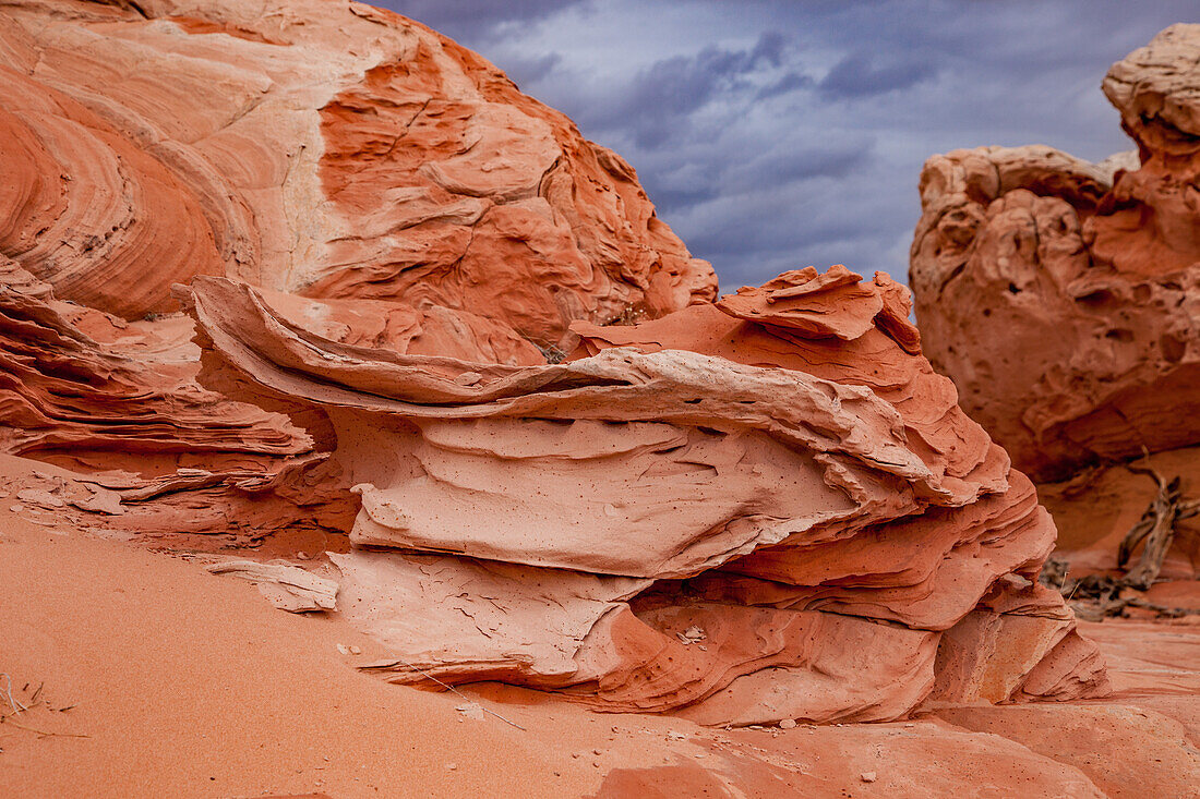 Colorful eroded Navajo sandstone formations. White Pocket Recreation Area, Vermilion Cliffs National Monument, Arizona.