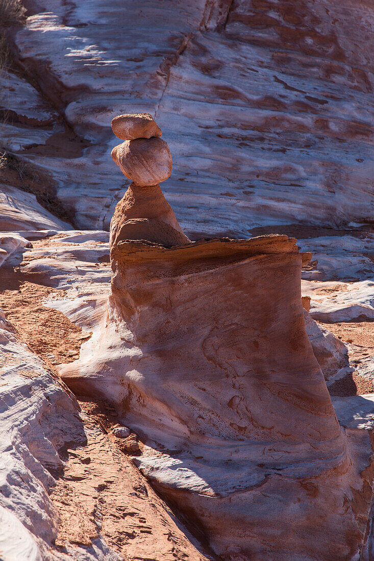 Colorful eroded Aztec sandstone formations in Little Finland, Gold Butte National Monument, Nevada.